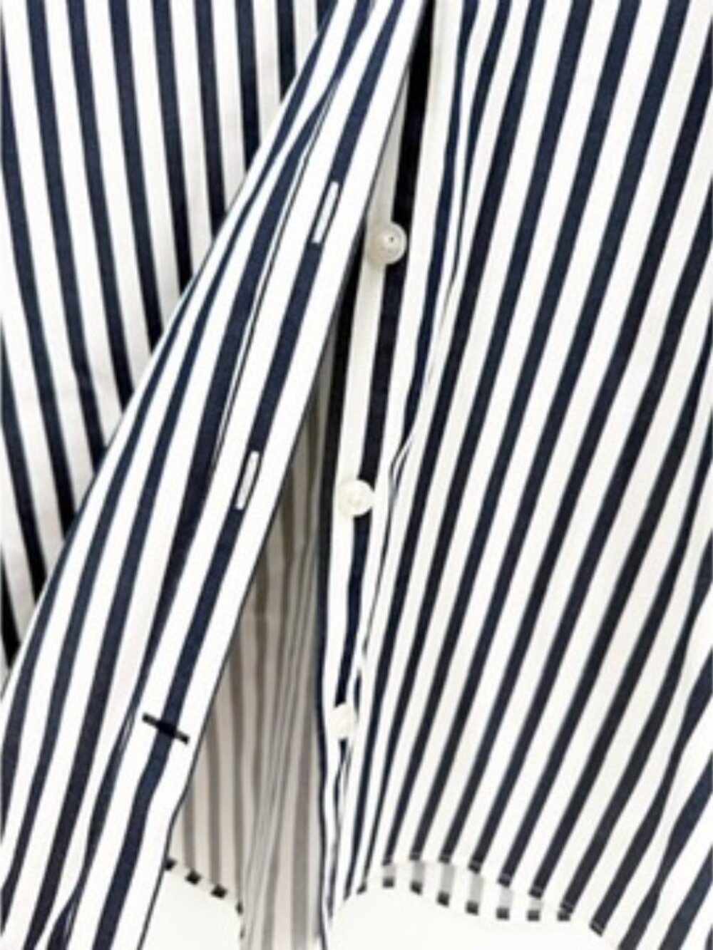 Chicos Gray White Striped Button Down Shirt 3/4 Sleeve Size 2 US 12 - Picture 4 of 11